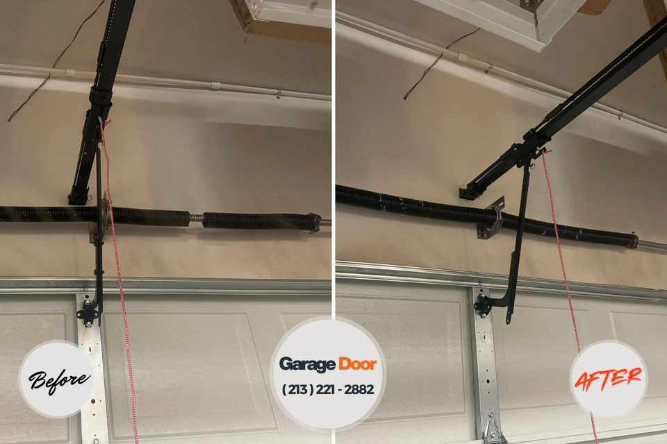Before and after: garage door repair Lake Hamilton, AR